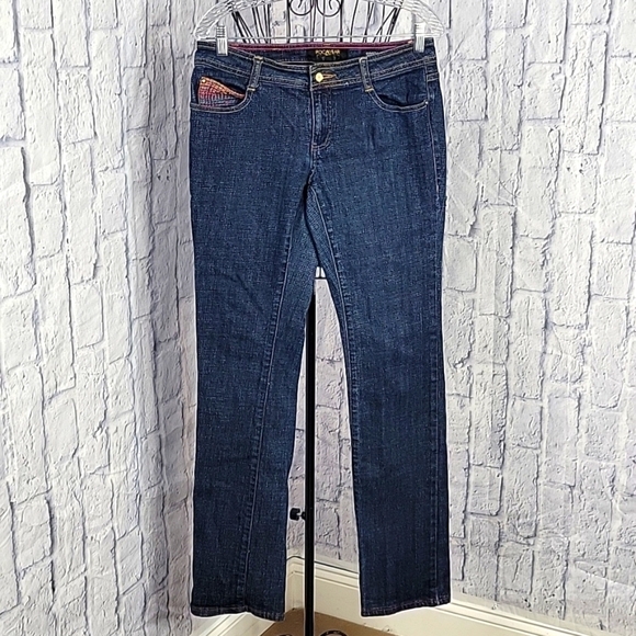 ROCAWEAR SIMONE Straight Leg Embroidered Jeans Size 9‎ - Picture 1 of 8